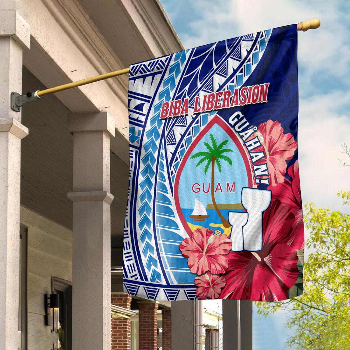 Guam Chamorro Flag Happy Liberation Day Latte Stone LT13 House Flag - Polynesian Pride