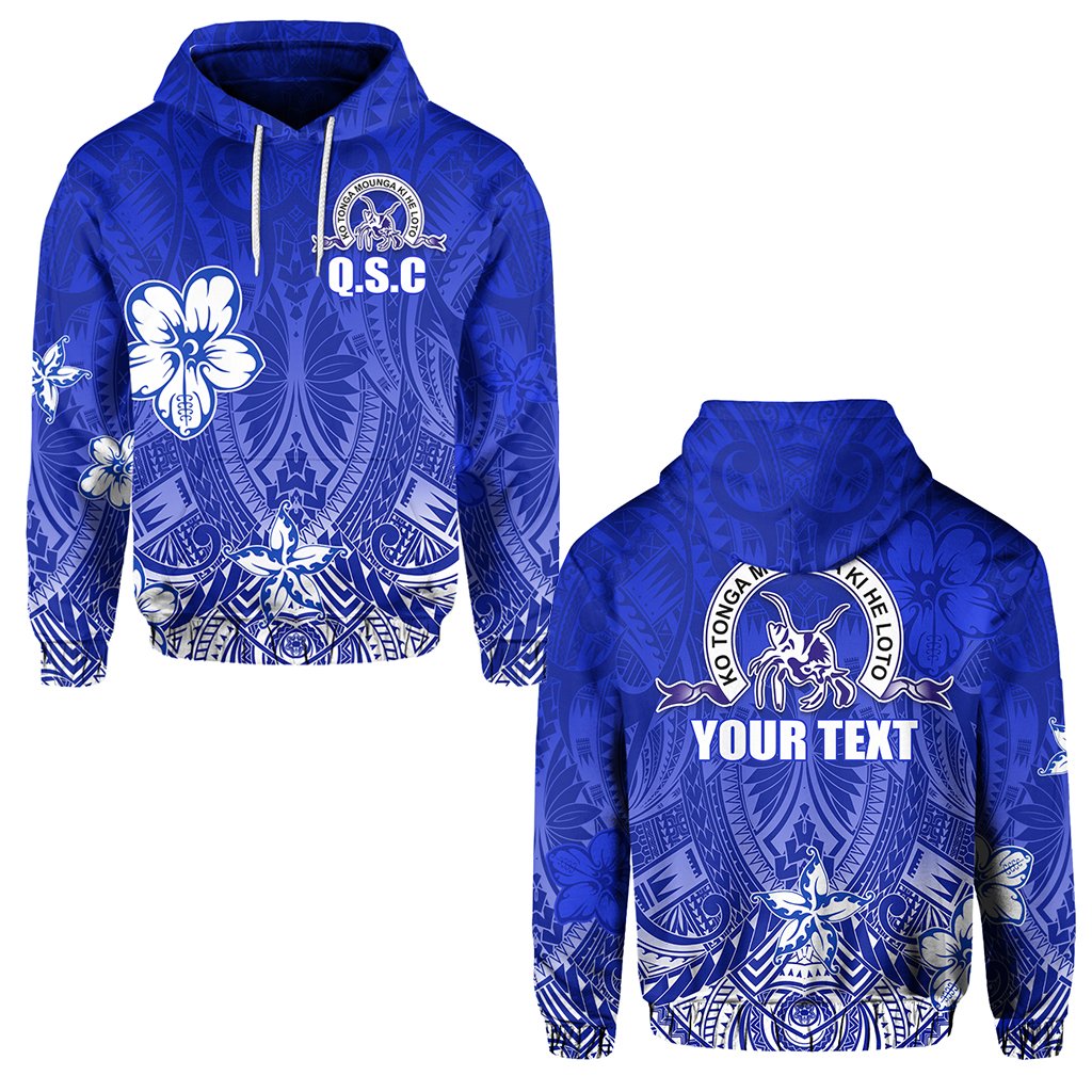 Custom Queen Salote College Hoodie Spirit Unisex Blue - Polynesian Pride