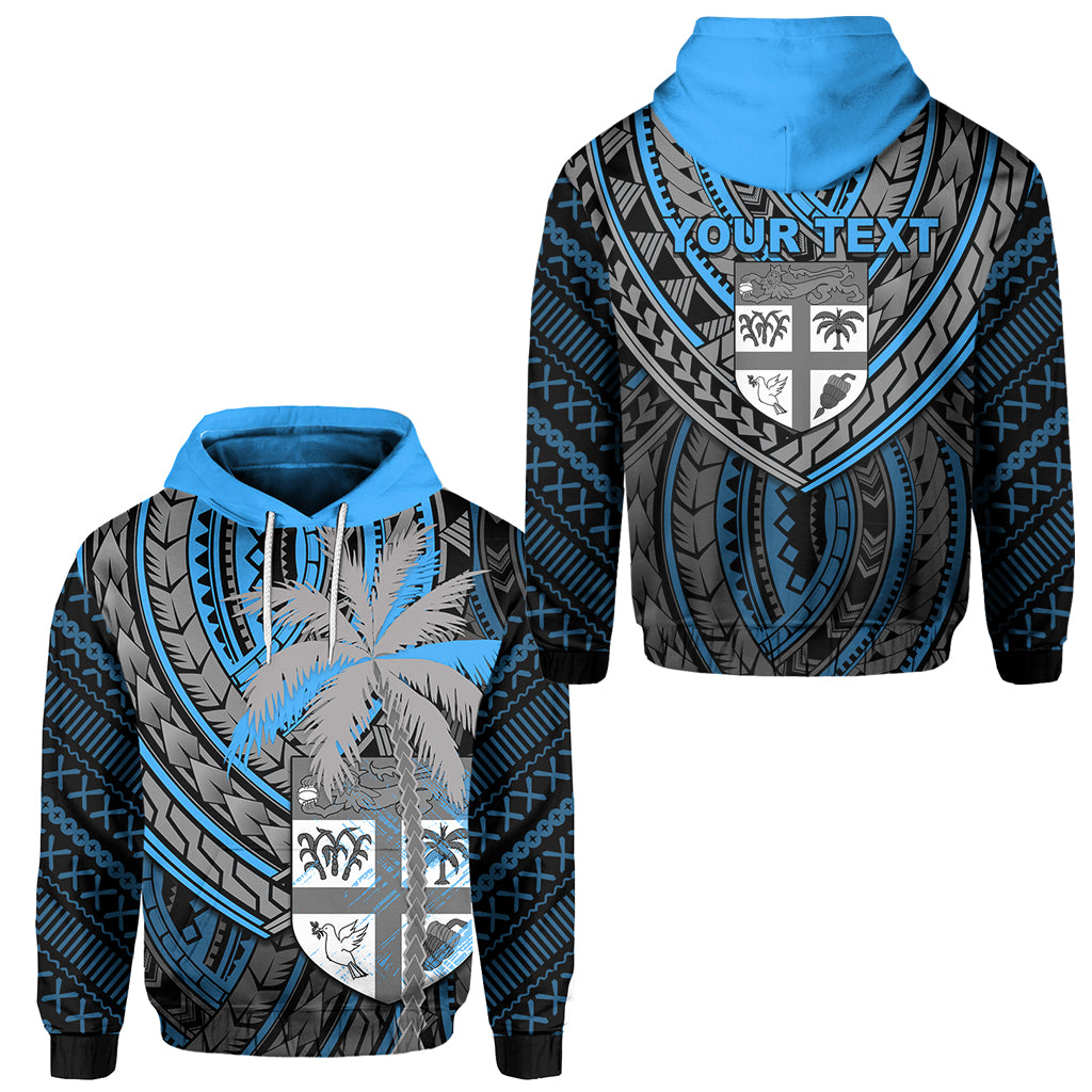 Custom Newest Fiji Hoodie Mix Coconut LT13 Unisex Blue - Polynesian Pride