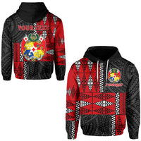 Custom Tonga Hoodie Tongan Pattern Mix Polynesian LT13 Red - Polynesian Pride