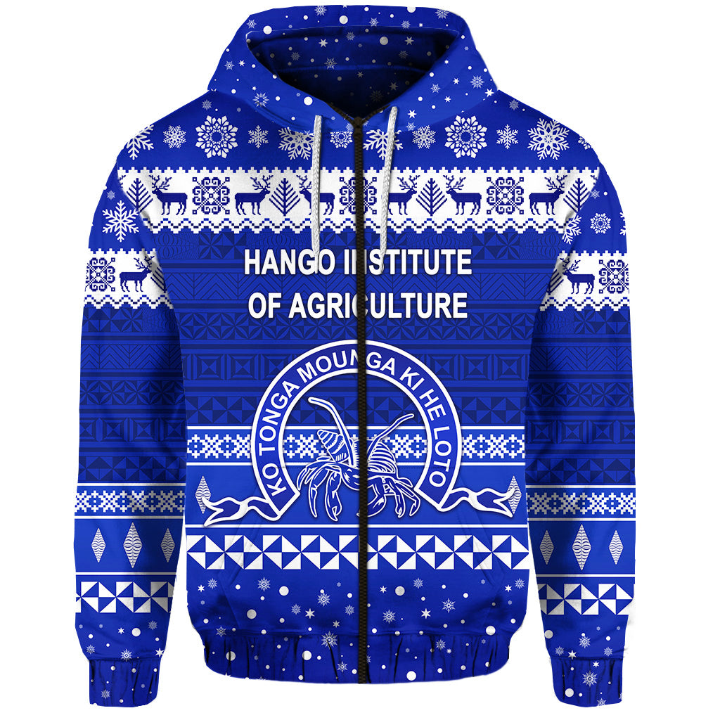 Hango Institute of Agriculture Christmas Zip Hoodie Simple Style LT8 - Polynesian Pride