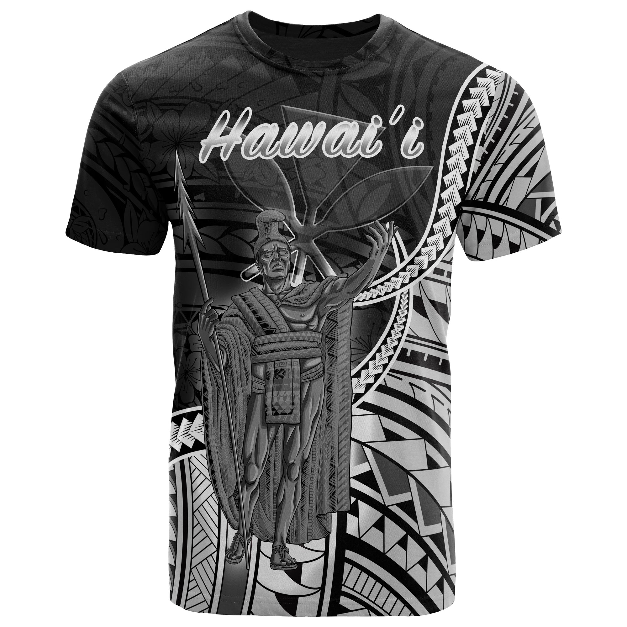 Hawaii T Shirt Hawaii Kingdom of Hawaii Polynesian Patterns Unisex Black - Polynesian Pride