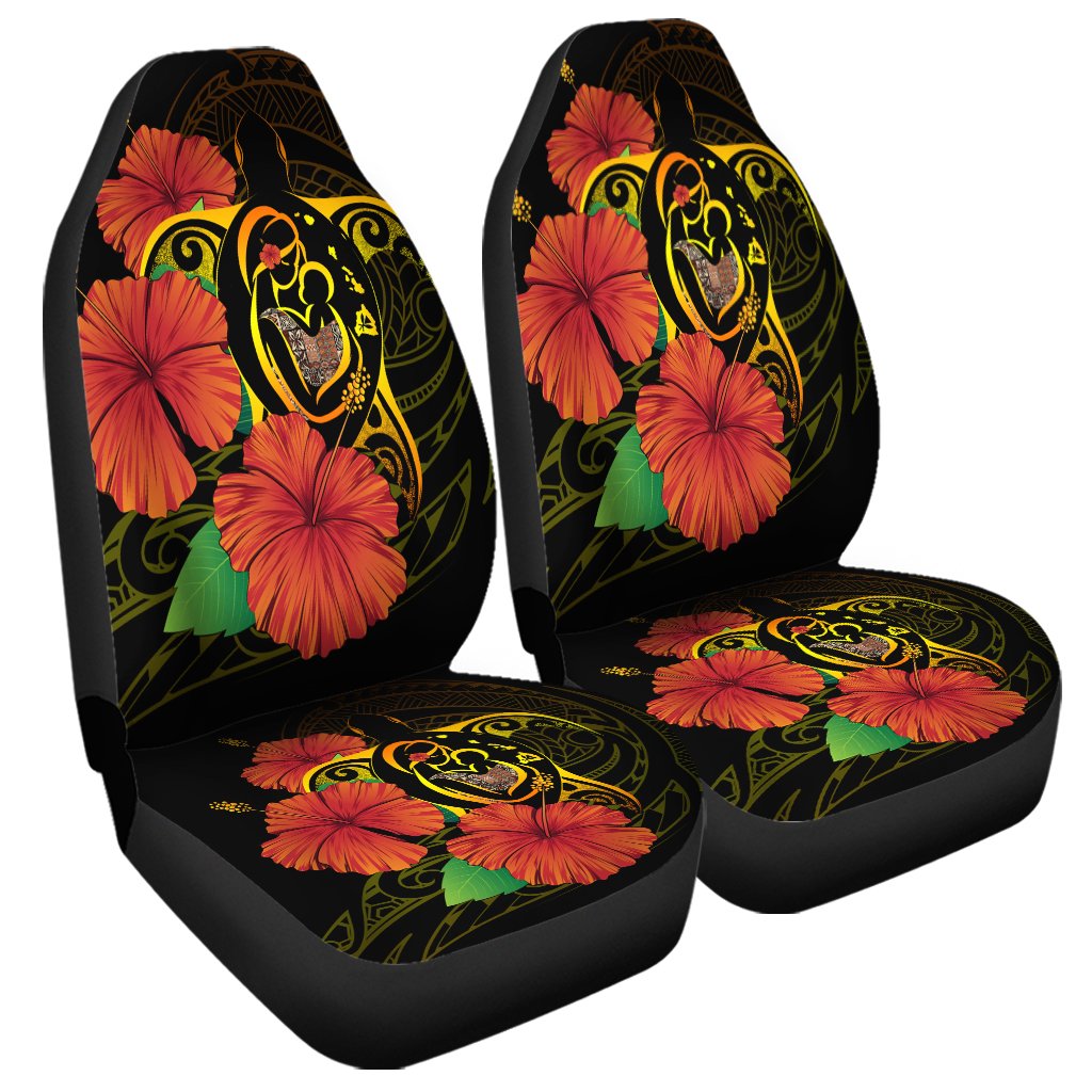 Hawaii Car Seat Covers - Hawaii Turtle Car Seat Covers Mothers Day Kanaka Maoli AH Universal Fit Black - Polynesian Pride