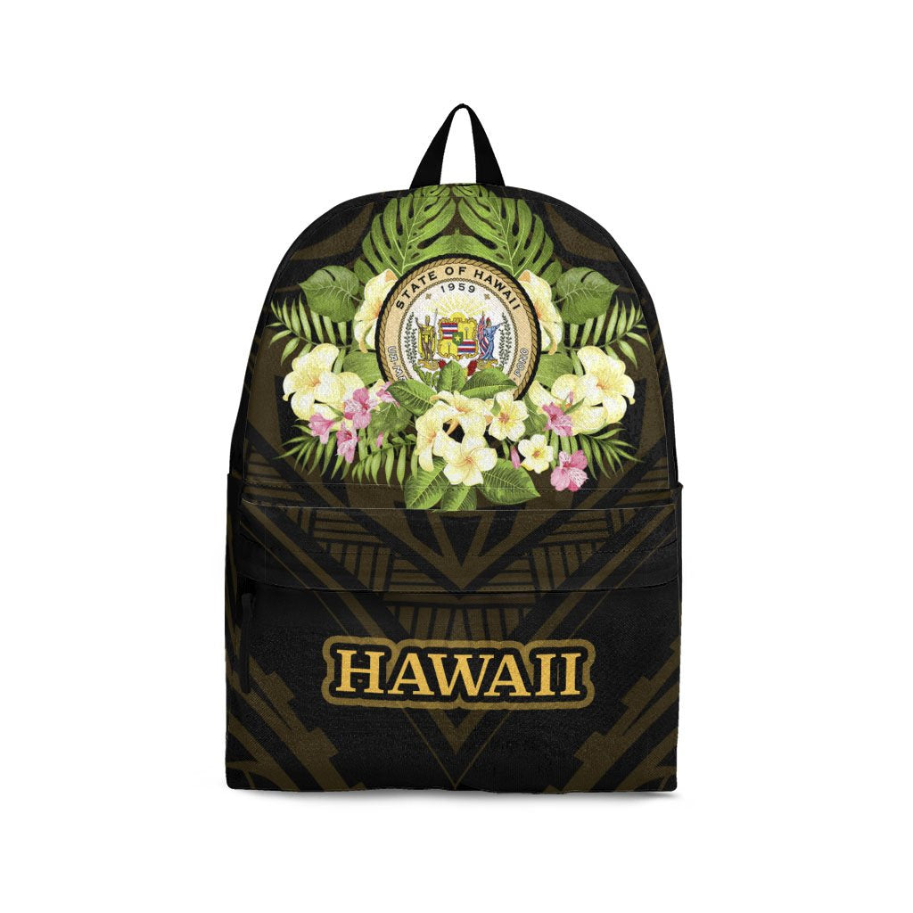 Hawaii Backpack - Polynesian Gold Patterns Collection Black - Polynesian Pride