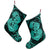 Hawaii Anchor Hibiscus Flower Vintage Christmas Stocking - AH - Turquoise - Polynesian Pride