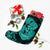 Hawaii Anchor Hibiscus Flower Vintage Christmas Stocking - AH - Turquoise - Polynesian Pride