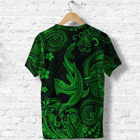 Hawaii Polynesian T Shirt Angry Shark Unique Style Green LT8 - Polynesian Pride