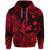 Custom Hawaii Shark Angry Polynesian Zip Hoodie Unique Style Red LT8 - Polynesian Pride