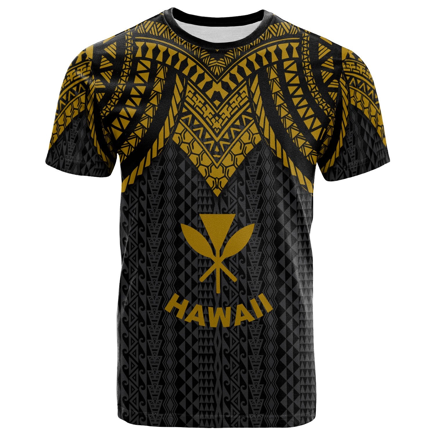 Hawaii T Shirt Polynesian Armor Style Gold Unisex Art - Polynesian Pride