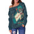 Hawaii Custom Personalized Women's Off Shoulder Sweater - Tiki DJ Party - Polynesian Pride