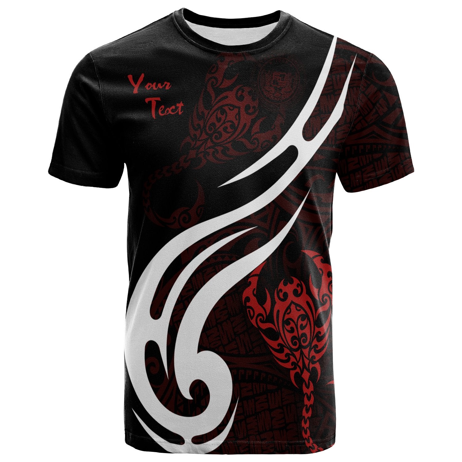 Hawaii Custom T Shirt Scorpio Tribal Pattern Style Red Unisex Red - Polynesian Pride