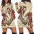 Hawaii Fish Hook Hibiscus Plumeria Polynesian Hoodie Dress - AH Black - Polynesian Pride