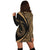 Hawaii Fish Hook Polynesian Hoodie Dress - Circle Style Gold - AH - Polynesian Pride