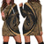 Hawaii Fish Hook Polynesian Hoodie Dress - Circle Style Gold - AH Black - Polynesian Pride