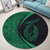 Hawaii Fish Hook Polynesian Round Carpet - Circle Style Green - AH - Polynesian Pride