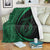 Hawaii Fish Hook Polynesian Premium Blankets - Circle Style Green - AH White - Polynesian Pride