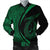 Hawaii Fish Hook Polynesian Bomber Jacket - Circle Style Green - AH Black Unisex - Polynesian Pride