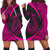 Hawaii Fish Hook Polynesian Hoodie Dress - Circle Style Pink - AH Black - Polynesian Pride