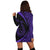 Hawaii Fish Hook Polynesian Hoodie Dress - Circle Style Purple - AH - Polynesian Pride