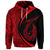 Custom Hawaii Fish Hook Polynesian Hoodie Circle Style Red - Polynesian Pride