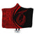 Hawaii Fish Hook Polynesian Hooded Blanket - Circle Style Red - AH Hooded Blanket White - Polynesian Pride