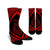 Hawaii Fish Hook Polynesian Crew Socks - Circle Style Red - AH Crew Socks White - Polynesian Pride