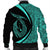 Hawaii Fish Hook Polynesian Bomber Jacket - Circle Style Turquoise - AH - Polynesian Pride