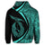 Hawaii Fish Hook Polynesian Zip Hoodie Circle Style Turquoise - Polynesian Pride