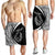 Hawaii Fish Hook Polynesian Men's Shorts - Circle Style White - AH - Polynesian Pride