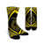 Hawaii Fish Hook Polynesian Crew Socks - Circle Style Yellow - AH Crew Socks White - Polynesian Pride