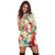 Hawaii Floral Turtle Hoodie Dress - Beige - AH - Polynesian Pride