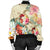 Hawaii Floral Turtle Bomber Jacket - Beige - AH - Polynesian Pride