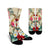 Hawaii Floral Turtle Crew Socks - Beige - AH Crew Socks White - Polynesian Pride