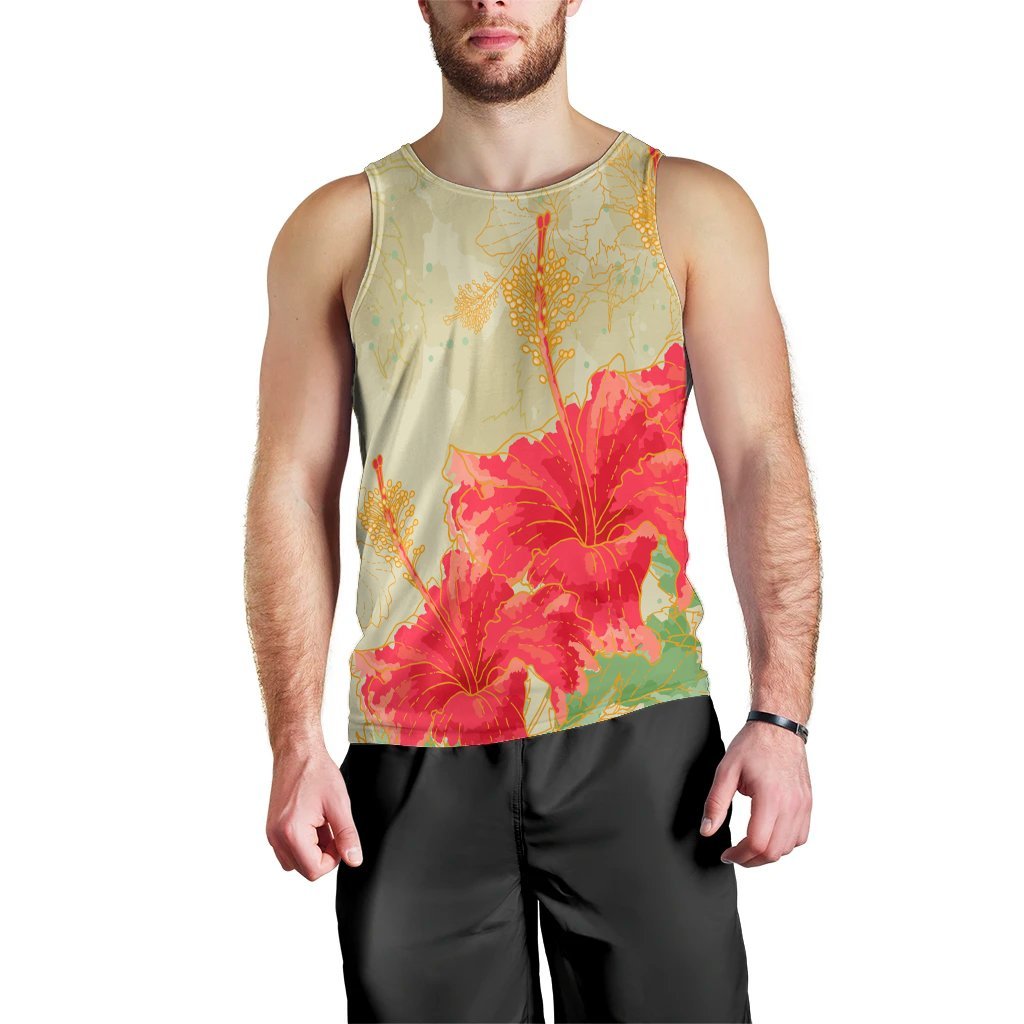 Hawaii Flower Hibiscus Tank Top - AH Black - Polynesian Pride