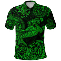 Hawaii Hammer Shark Polynesian Polo Shirt Unique Style Green LT8 - Polynesian Pride