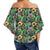 Hawaii Hibiscus And Plumeria Green Women's Off Shoulder Wrap Waist Top - AH - Polynesian Pride