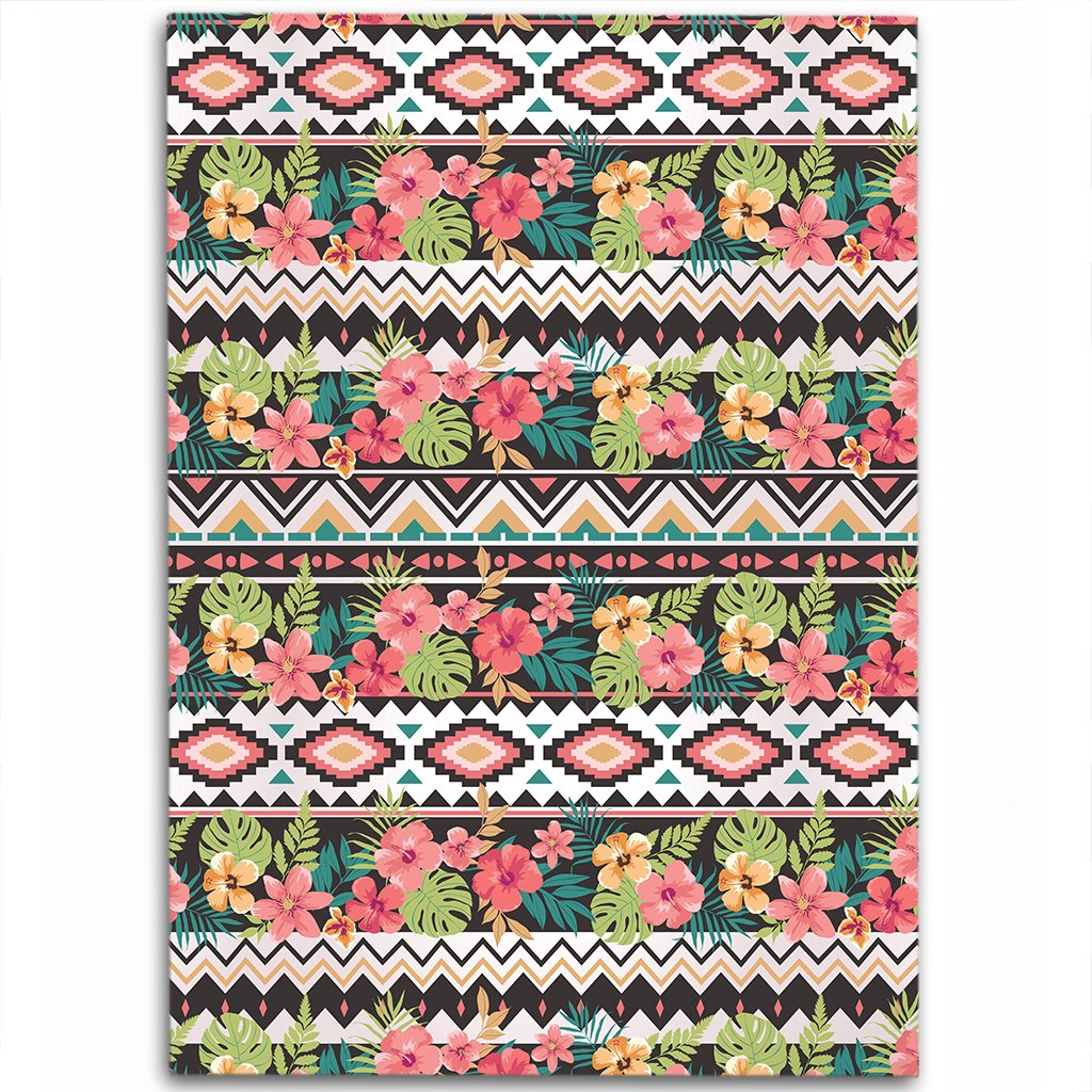 Hawaii Hibiscus Ethnic Mix Tropical Flower Area Rug - AH Luxurious - Polynesian Pride