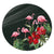 Hawaii Hibiscus Flamingo Round Carpet - AH Round Carpet Luxurious Plush - Polynesian Pride