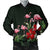 Hawaii Hibiscus Flamingo Bomber Jacket - AH Black Unisex - Polynesian Pride