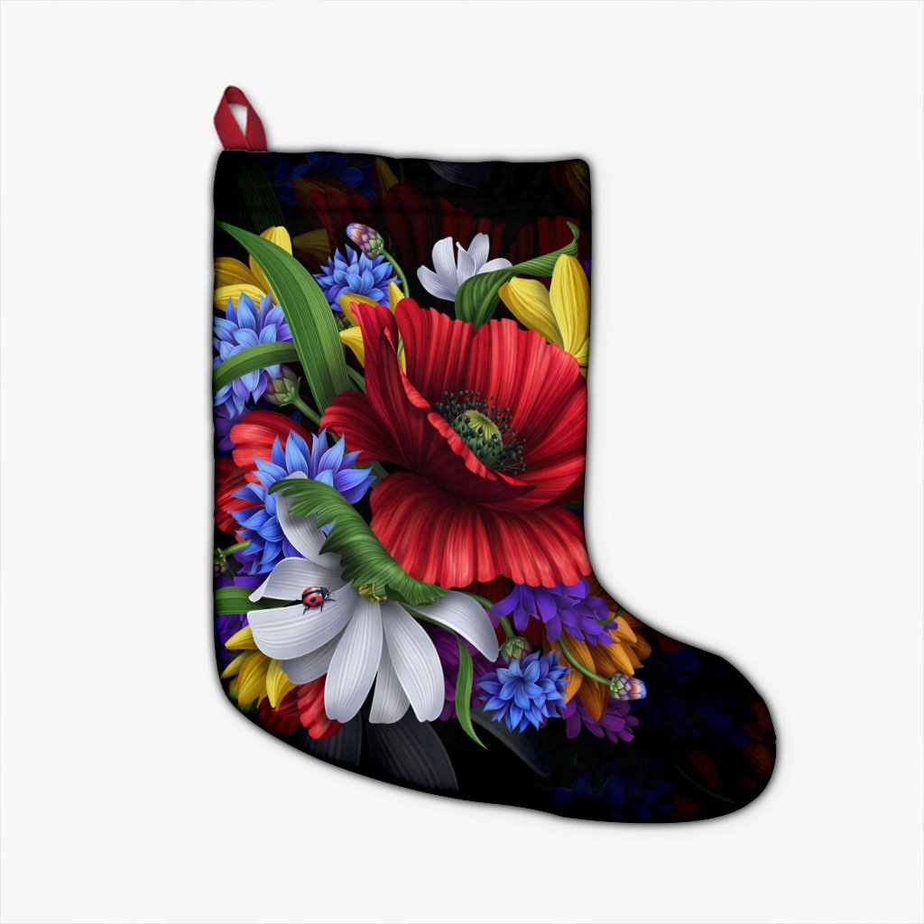 Hawaii Hibiscus Flower Beautiful Christmas Stocking - AH Christmas Stocking 26 X 42 cm Black - Polynesian Pride