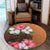 Hawaii Hibiscus Flower Polynesia Round Carpet - AH - Polynesian Pride