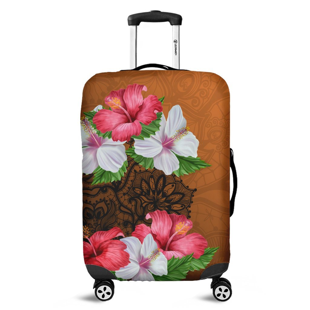 Hawaii Hibiscus Flower Polynesia Luggage Covers - AH Black - Polynesian Pride