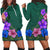 Hawaii Hibiscus Origin Hoodie Dress - AH Black - Polynesian Pride