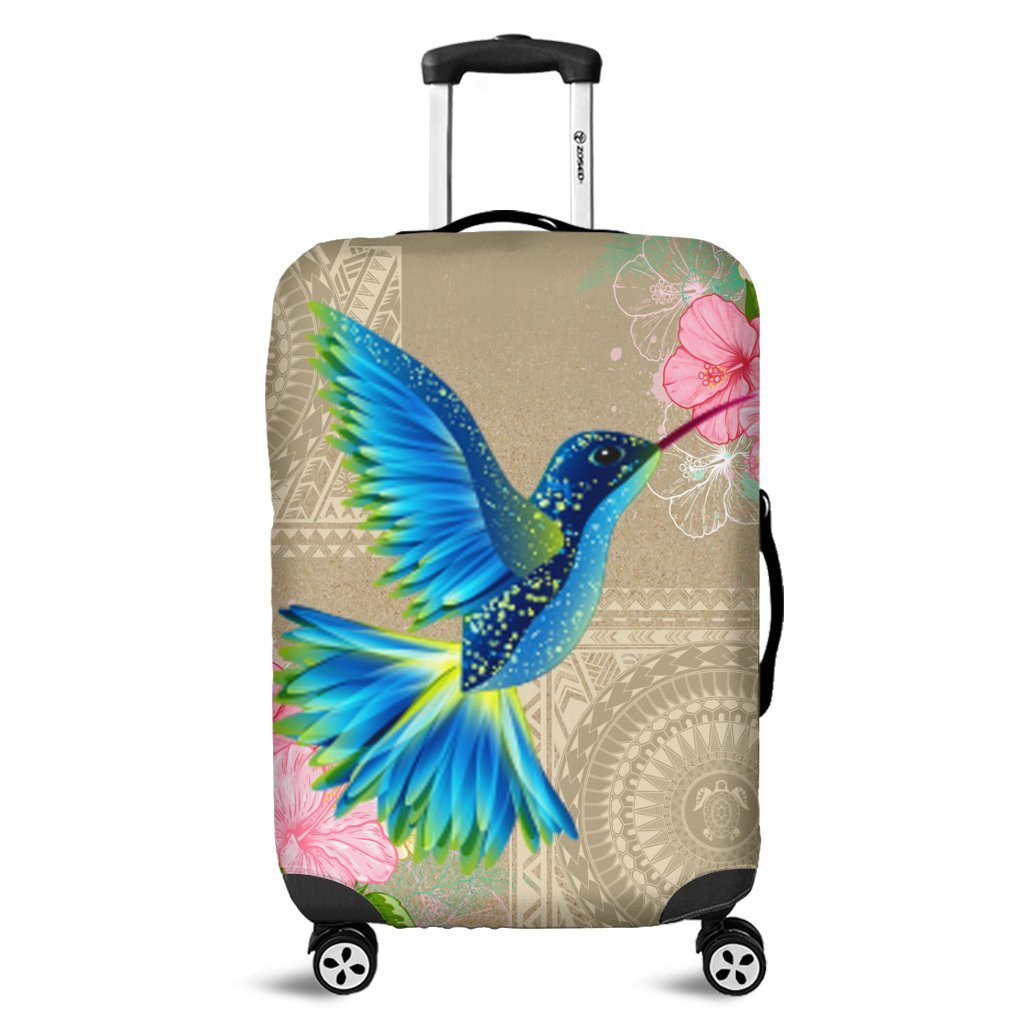 Hawaii Humming Bird Hibiscus Polynesian Luggage Covers - AH Black - Polynesian Pride