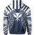 Hawaii Kanaka Football Jersey Polynesian Hoodie Blue and White Victor Style - Polynesian Pride