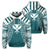 Hawaii Kanaka Football Jersey Polynesian Hoodie Cyan & White Victor Style Unisex Cyan - Polynesian Pride