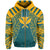 Hawaii Kanaka Football Jersey Polynesian Hoodie Zip Cyan & Yellow Victor Style - Polynesian Pride