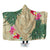 Hawaii Kanaka Maoli Palm Trees Turtle And Sharks Hooded Blanket - AH Hooded Blanket White - Polynesian Pride