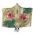 Hawaii Kanaka Maoli Plumeria Palm Trees Hammer Shark Hooded Blanket - AH Hooded Blanket White - Polynesian Pride