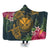 Hawaii Kanaka Turtle Hibiscus Plumerian Polynesia Hooded Blanket - Alena Style - AH Hooded Blanket White - Polynesian Pride